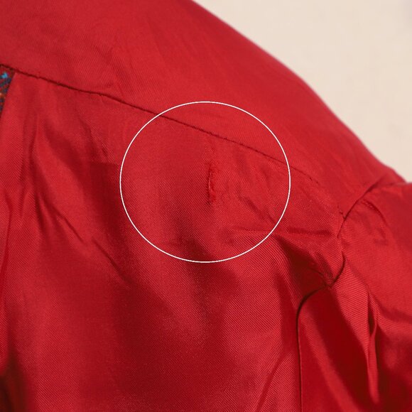 GAP VINTAGE 90s Women's Wool Red Plaid 3 Button Blazer Size 10 - Picture 5 of 6